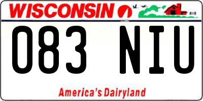 WI license plate 083NIU