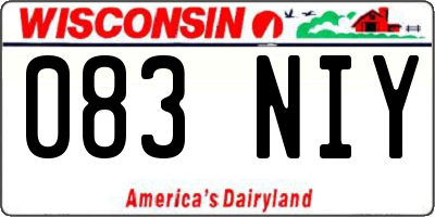 WI license plate 083NIY