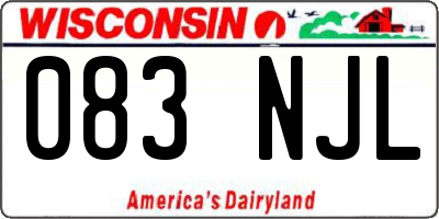 WI license plate 083NJL