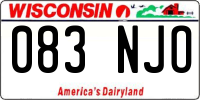 WI license plate 083NJO
