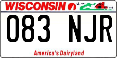 WI license plate 083NJR