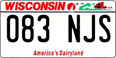 WI license plate 083NJS