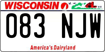 WI license plate 083NJW