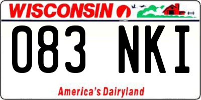 WI license plate 083NKI