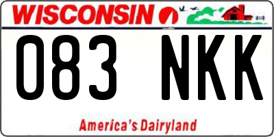 WI license plate 083NKK