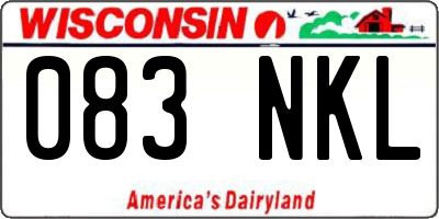 WI license plate 083NKL