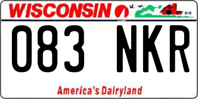 WI license plate 083NKR