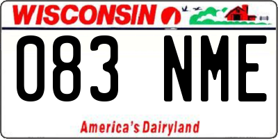 WI license plate 083NME