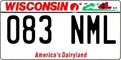 WI license plate 083NML