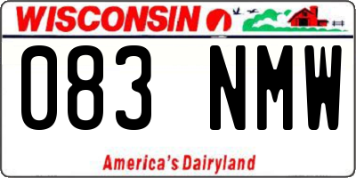 WI license plate 083NMW