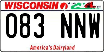 WI license plate 083NNW