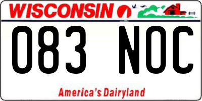 WI license plate 083NOC