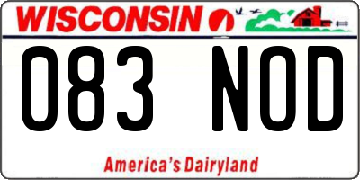 WI license plate 083NOD