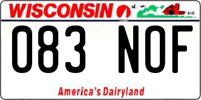 WI license plate 083NOF