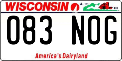 WI license plate 083NOG