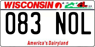 WI license plate 083NOL