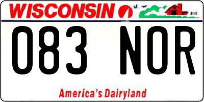 WI license plate 083NOR