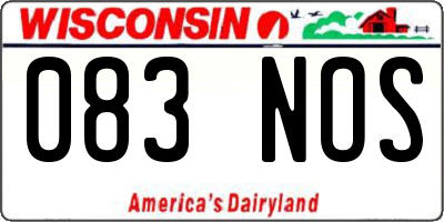 WI license plate 083NOS