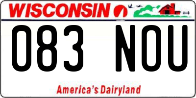 WI license plate 083NOU