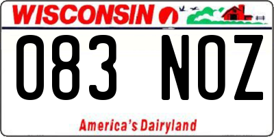 WI license plate 083NOZ