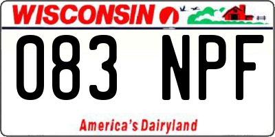 WI license plate 083NPF
