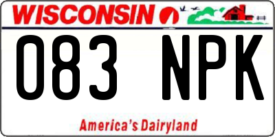 WI license plate 083NPK