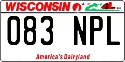 WI license plate 083NPL