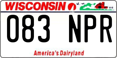 WI license plate 083NPR