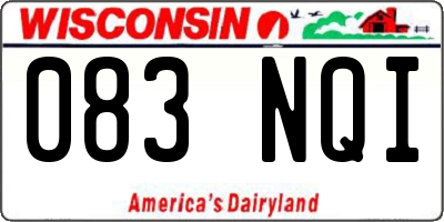 WI license plate 083NQI