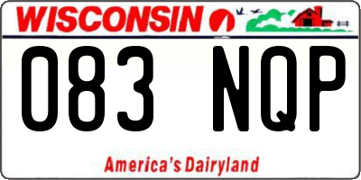 WI license plate 083NQP