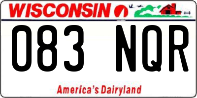 WI license plate 083NQR