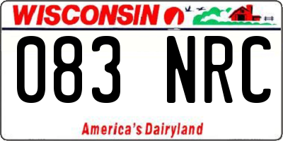 WI license plate 083NRC