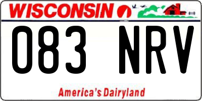 WI license plate 083NRV