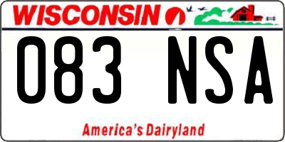 WI license plate 083NSA