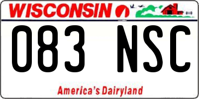 WI license plate 083NSC