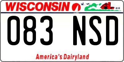 WI license plate 083NSD