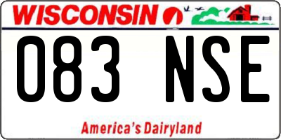 WI license plate 083NSE
