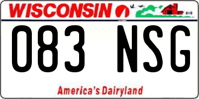WI license plate 083NSG