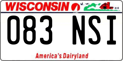 WI license plate 083NSI
