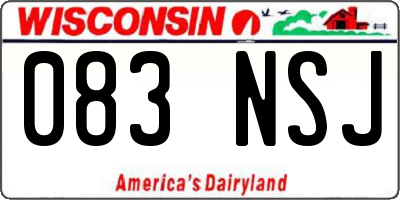 WI license plate 083NSJ
