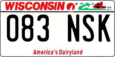 WI license plate 083NSK