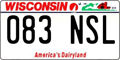WI license plate 083NSL