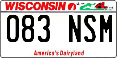 WI license plate 083NSM