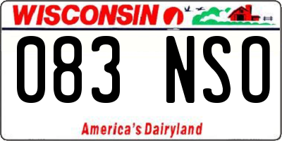 WI license plate 083NSO