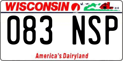 WI license plate 083NSP
