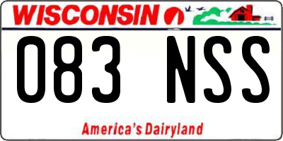 WI license plate 083NSS