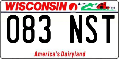 WI license plate 083NST