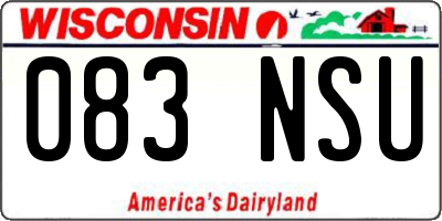WI license plate 083NSU