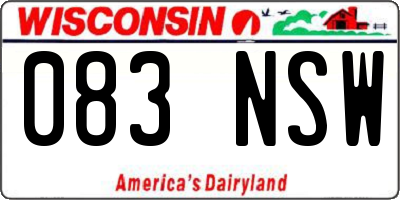 WI license plate 083NSW