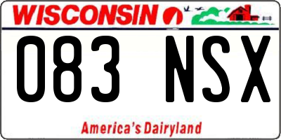 WI license plate 083NSX